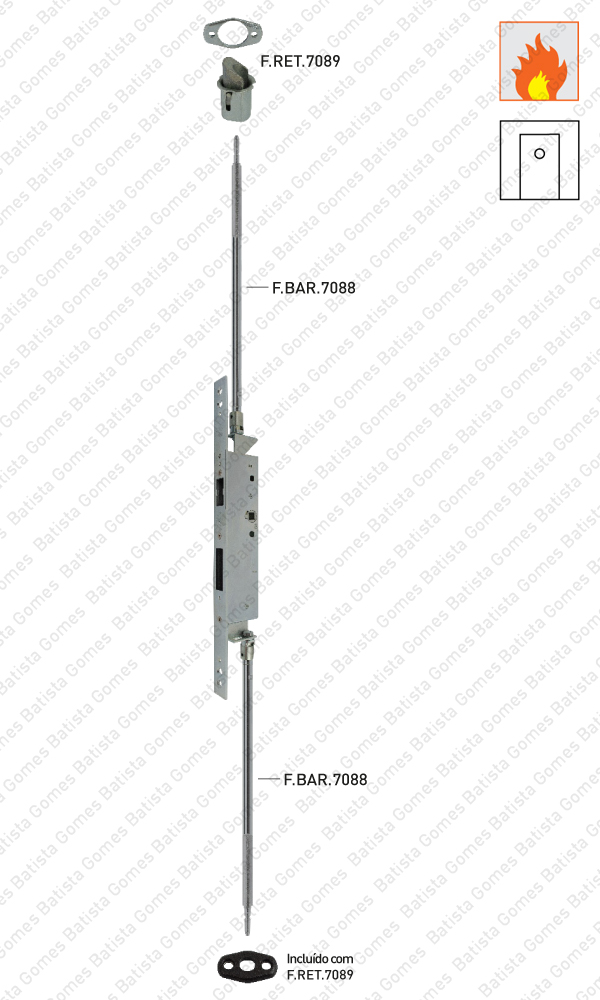 Contra fechadura corta-fogo